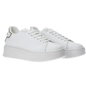 Gaelle Paris Donna Sneakers | Sneakers-Addict in action leather Bianco nero monogram