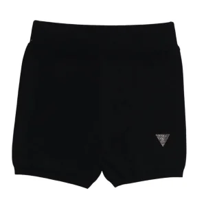 Guess Donna Pantaloncini-Alexia Short logo strass W4GZ25Z3F40 Nero