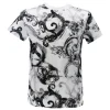Versace Uomo T-Shirt-ALLOVER WCOLOR BAROQUE Bianco Nero