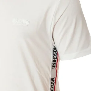 Moschino Uomo T-Shirt-BANDA LATERALE 0783 Bianco