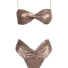 4giveness Donna Costume-Bikini fascia slip FGBW3759 Marrone Bronzo