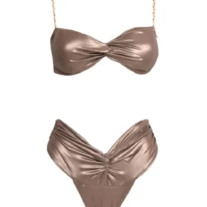 4giveness Donna Costume-Bikini fascia slip FGBW3759 Marrone Bronzo