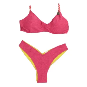 4giveness Donna Costume-Bikini top e slip FGBW3582 Fucsia