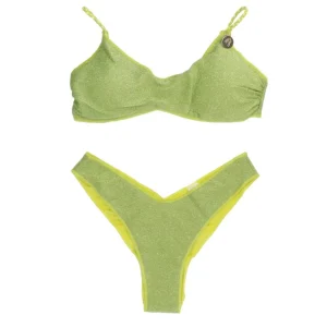 4giveness Donna Costume-Bikini top e slip FGBW3582 Verde