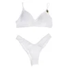 4giveness Donna Costume-BIKINI TOP E SLIP SHINY 3622 Bianco