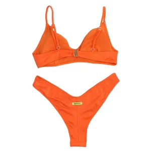 4giveness Donna Costume-BIKINI TOP E SLIP SHINY 3622 Arancione