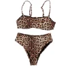 4giveness Donna Costume-Bikini top slip alto Marrone leopardato