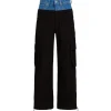 Karl Lagerfeld Donna Pantaloni-BLOCKED DENIM CARGO 245J1004 Nero