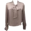 Have One Donna Blusa-BLUSA FIOCCO COLLO Grigio Tortora