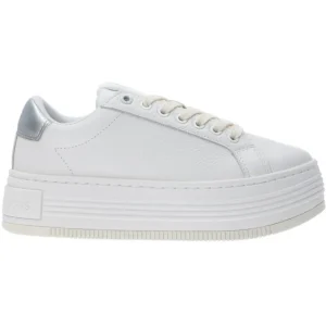 Calvin Klein Donna Sneakers-BOLD FLATF LOW LACE TUMB Argento