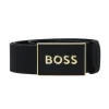 Boss Uomo Cinture-BOSS BELT Nero Placca