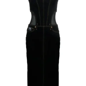 Versace Donna Vestiti-BUCKLE D STR SLOUCHY28 Nero Denim