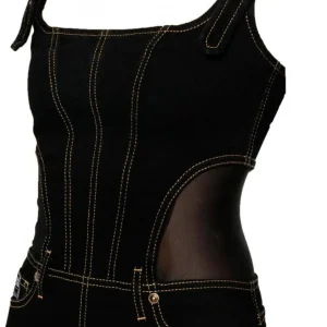 Versace Donna Vestiti-BUCKLE D STR SLOUCHY28 Nero Denim