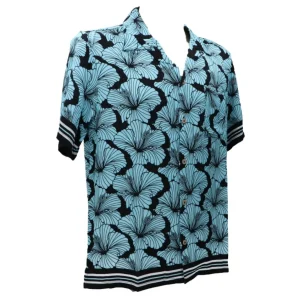 4giveness Abbigliamento Camicia-CAMICIA STAMPA VISCOSA Azzurro
