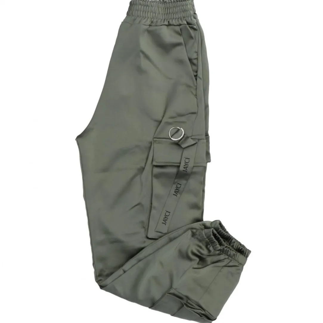 cargo_raso__verde_scuro_0.webp Jaycì Donna Pantaloni-CARGO RASO 91363 Verde Scuro