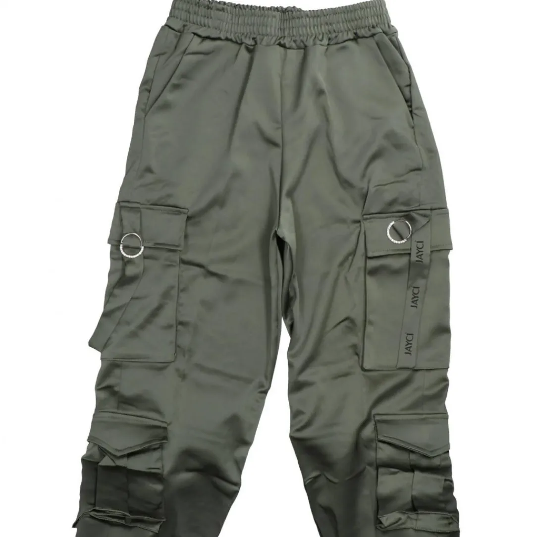 cargo_raso__verde_scuro_1.webp Jaycì Donna Pantaloni-CARGO RASO 91363 Verde Scuro