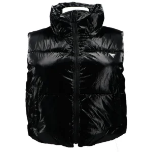 Guess Donna Smanicato-CHRIS SLEEVELESS PUFFER CROP J Nero