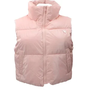 Guess Donna Smanicato-CHRIS SLEEVELESS PUFFER CROP J Rosa