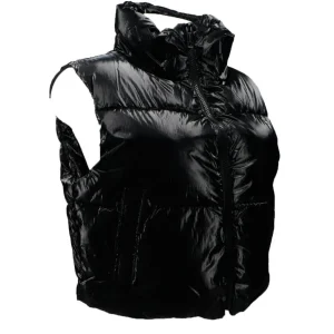Guess Donna Smanicato-CHRIS SLEEVELESS PUFFER CROP J Nero