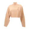 Jaycì Donna Maglioni-Crop a coste Beige