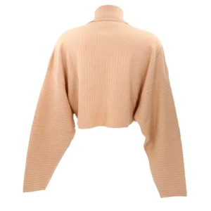 Jaycì Donna Maglioni-Crop a coste Beige