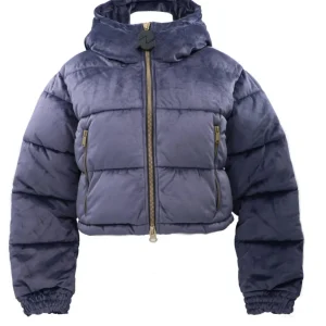 Invicta Donna Giubbotti-4431914 CROPPED VELLUTO Bluette