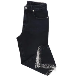 Jaycì Donna Jeans-Denim frange strass 91111 Nero