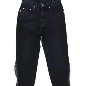 Jaycì Donna Jeans-Denim frange strass 91111 Nero