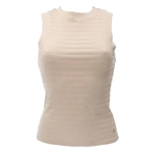 Guess Donna Canotte-DENISA STRIPED TOP Beige