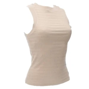 Guess Donna Canotte-DENISA STRIPED TOP Beige