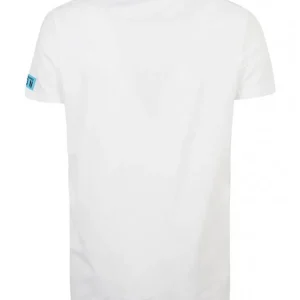 Dsquared2 Uomo T-Shirt-D9M204480 BASIC T-SHIRT Bianco Azzurro