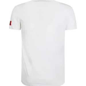 Dsquared2 Uomo T-Shirt-D9M204480 BASIC T-SHIRT Bianco Rosso