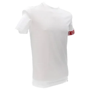 Dsquared2 Uomo T-Shirt-D9M3S5130 ROUND NECK T-SHIRT Bianco Rosso
