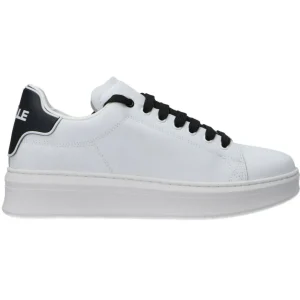 Gaelle Paris Donna Sneakers | Sneakers-Ecopelle rubber patch linea GACA Bianco stringhe nere
