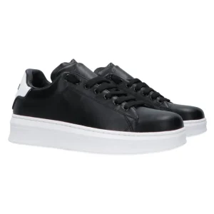 Gaelle Paris Donna Sneakers | Sneakers-Ecopelle rubber patch linea GACA Nere dietro bianco