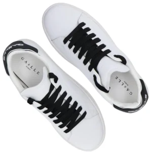 Gaelle Paris Donna Sneakers | Sneakers-Ecopelle rubber patch linea GACA Bianco stringhe nere