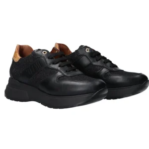 Alviero Martini Donna Sneakers-Ecopelle stringhe Nero glitter