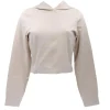 Calvin Klein Donna Felpe-Eggshell croptop Beige