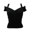 Guess Donna Maglia-EMILY SHINY RIB TOP Nero