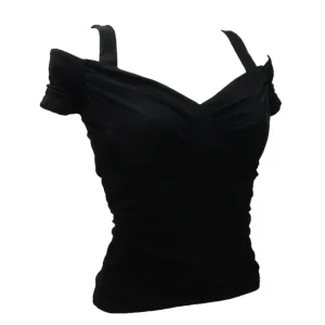 Guess Donna Maglia-EMILY SHINY RIB TOP Nero