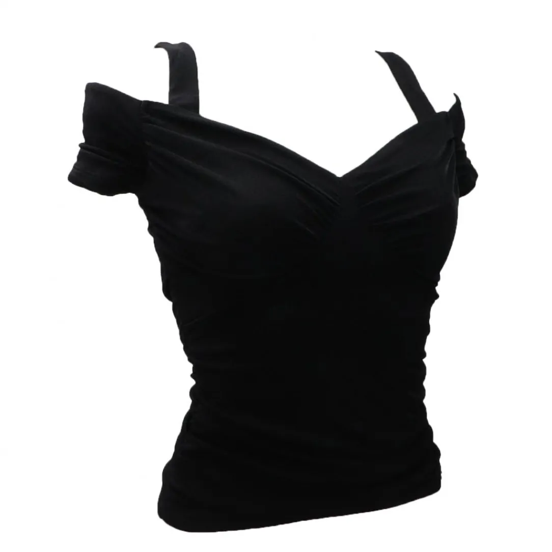 emily_shiny_rib_top_nero_1.webp Guess Donna Maglia-EMILY SHINY RIB TOP Nero