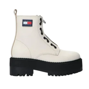 Tommy Hilfiger Donna Anfibi-EN0EN02005 ZIP UP Avorio