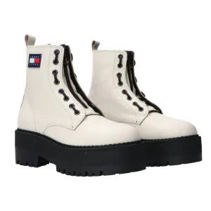 Tommy Hilfiger Donna Anfibi-EN0EN02005 ZIP UP Avorio