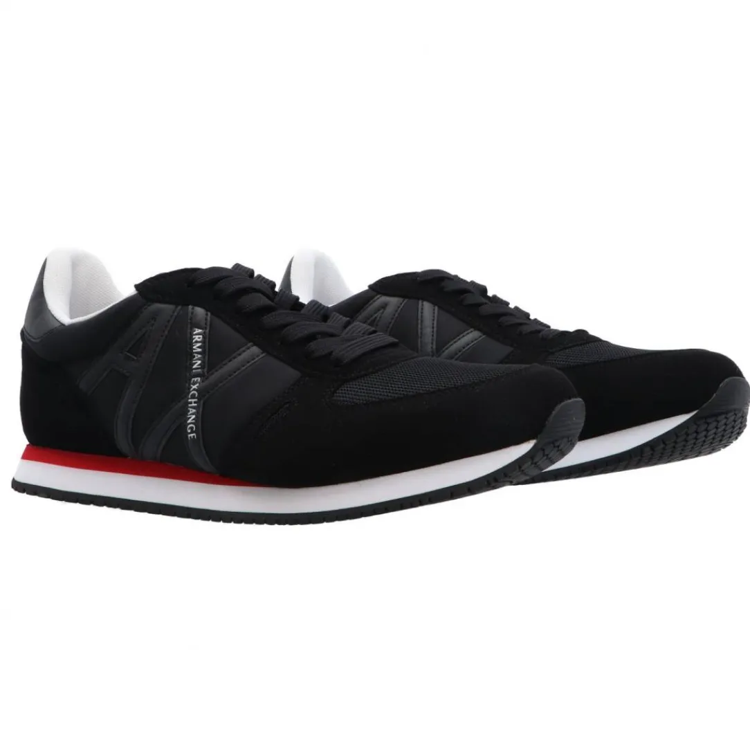exchange_x_eco_suede_mesh_1.webp Armani Uomo Sneakers-Exchange X017 eco suede, mesh e nylon Nero