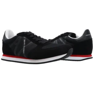 Armani Uomo Sneakers-Exchange X017 eco suede, mesh e nylon Nero