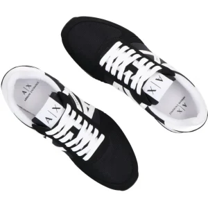 Armani Uomo Sneakers-Exchange X017 eco suede, mesh e nylon Bianco Nero