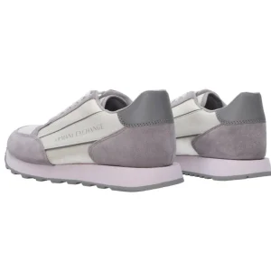 Armani Uomo Sneakers-Exchange XUX083XV2631A179 suede con inserti in mesh Grigio