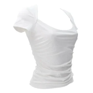 Guess Donna Maglia-FARAH SHIRRED TOP Bianco