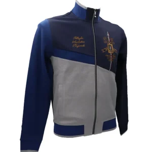 Aeronautica Militare Uomo Felpe-FELPA COLOR BLOCK Blu Grigio