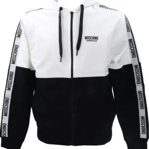 Moschino Uomo Felpe-Felpa con Cappuccio e Cerniera V1A1721 Bianco